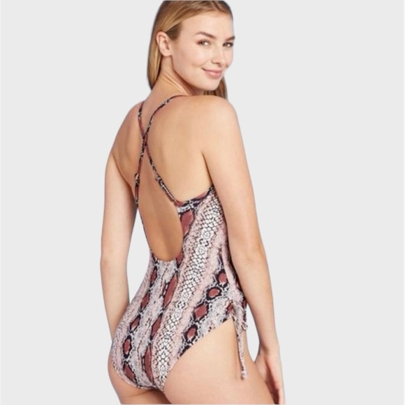 Kona Sol One Piece Snake Skin Print Swimsuit Womens Size M - Picture 6 of 11